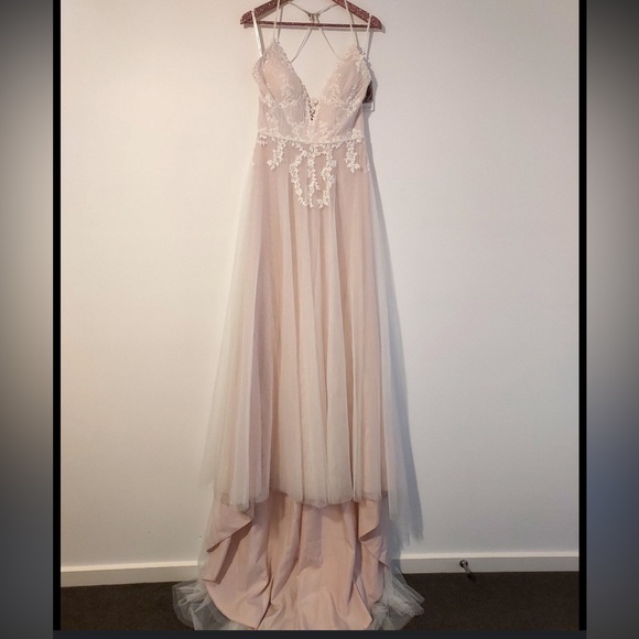 Ti Adora by Alvina‎ Valenta tea Rose Ivory Lace wedding bridal tulle Dress Sz 14 - Picture 5 of 14